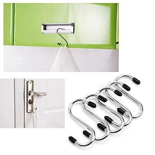 0232 Heavy Duty S-Shaped Stainless Steel Hanging Hooks - 5 pcs