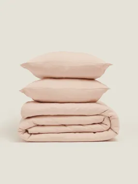 100% Linen Duvet Set in Blush