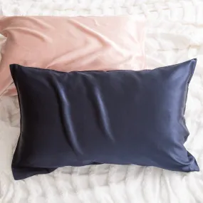 100% Mulberry Silk Navy Standard Pillowcase by Renee Taylor