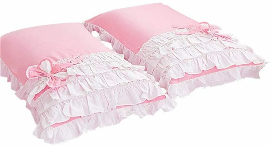 100% PURE COTTON GIRL'S PRINCESS WIND SKIRT RUFFLE DUVET BEDDING SET (3 or 4 pc)