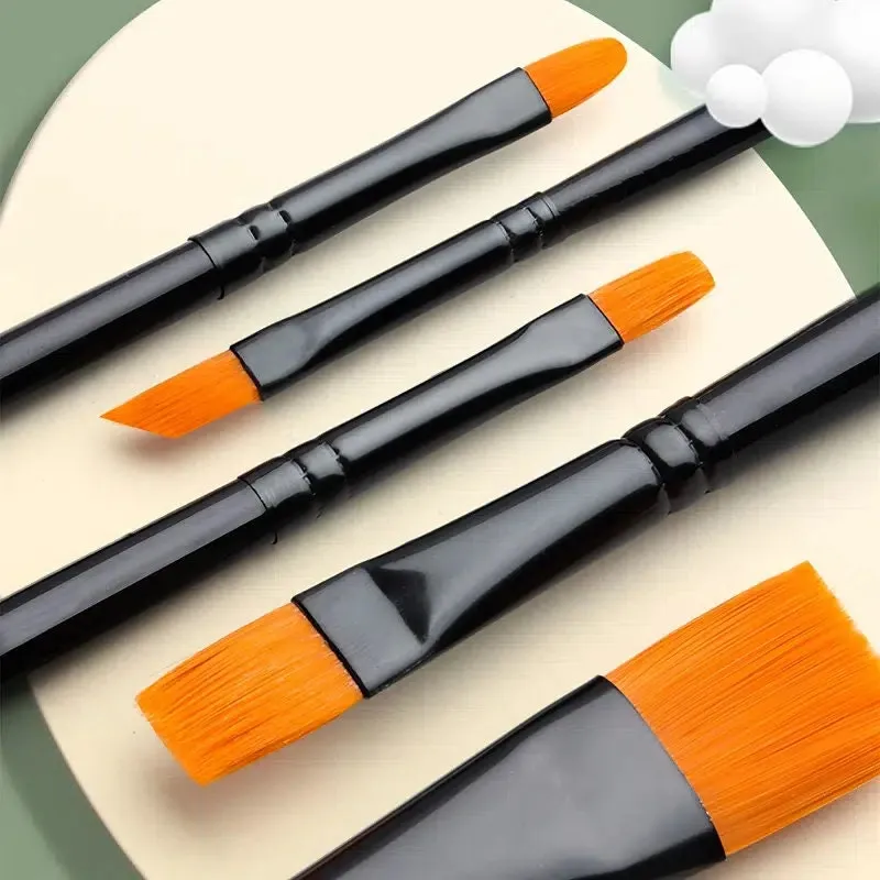 10pcs/set Marie Acrylic Brush Oil Painting Professional Brush Gouache Brush Watercolor Nylon Pen Brush Fan-shaped Pen