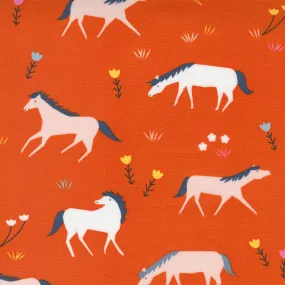 1/2 Yard - Meander Horses in Geranium 24580 11 by Aneela Hoey