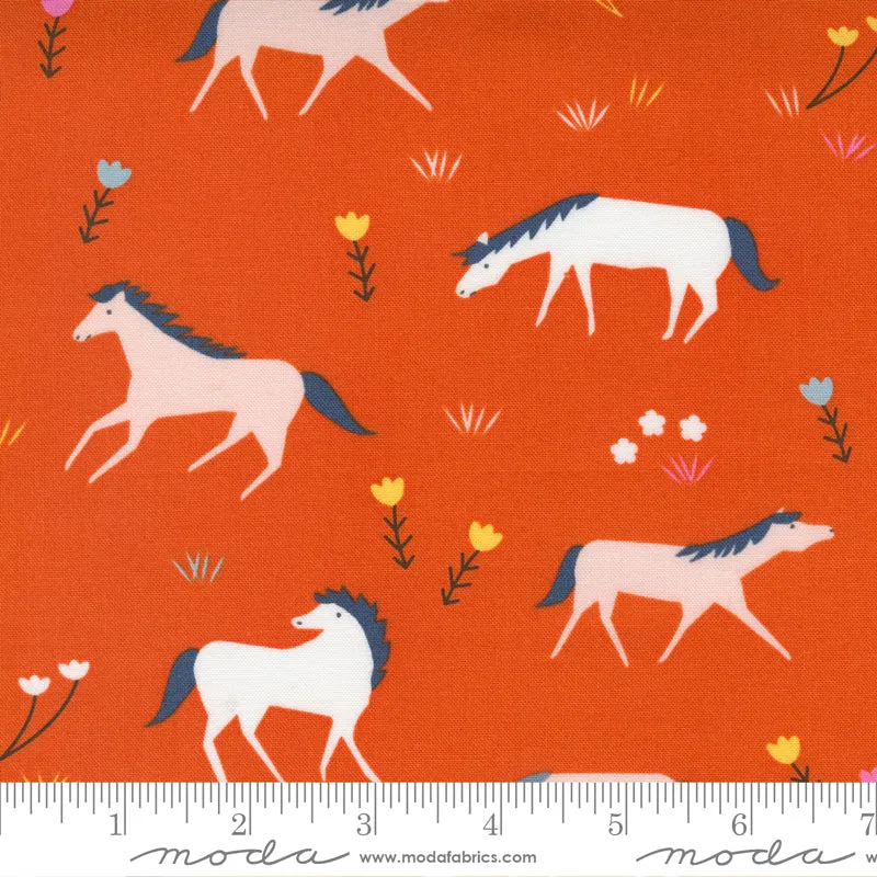 1/2 Yard - Meander Horses in Geranium 24580 11 by Aneela Hoey