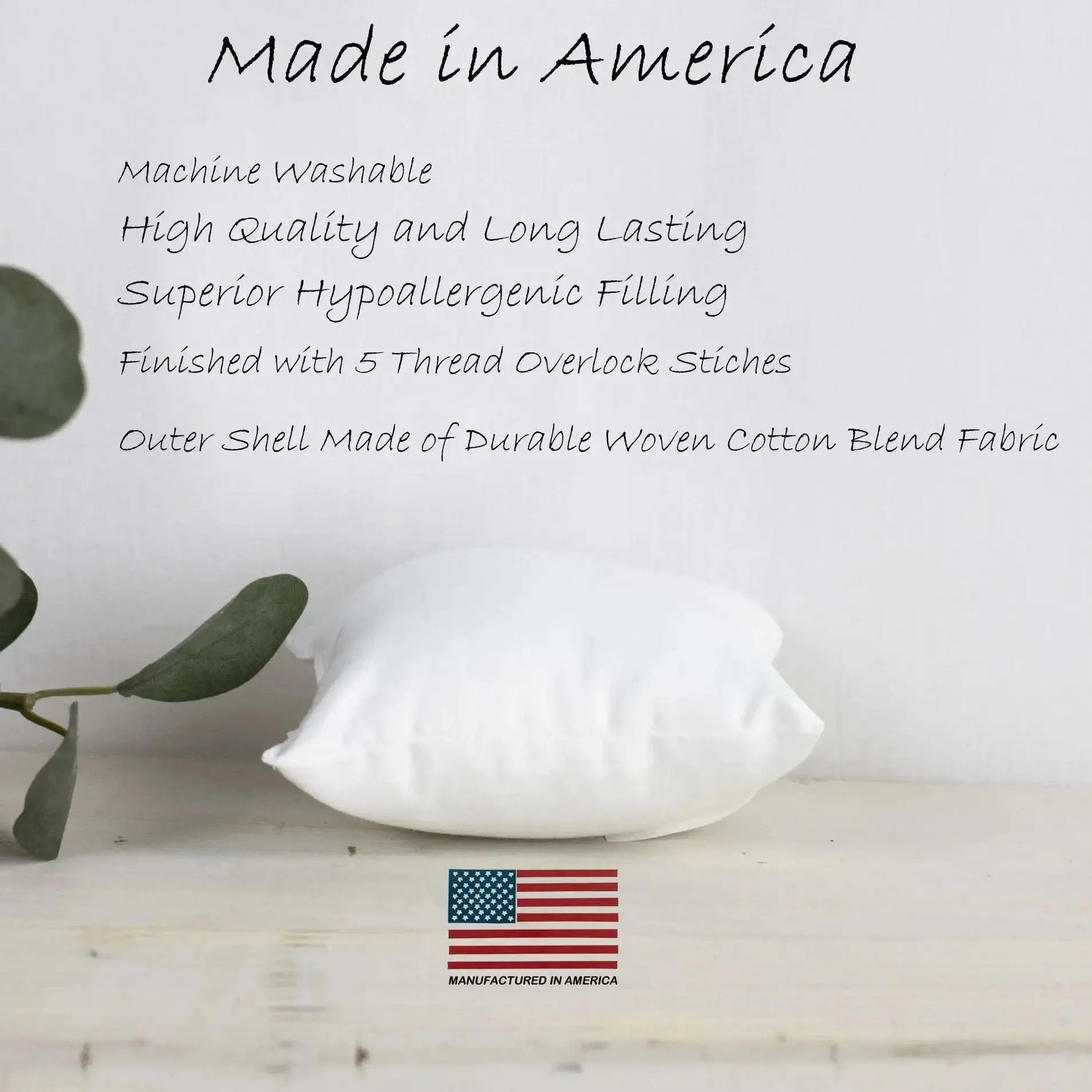 18x18 | Indoor Outdoor Hypoallergenic Polyester Pillow Insert | Quality Insert | Pillow Inners | Throw Pillow Insert | Square Pillow Inserts