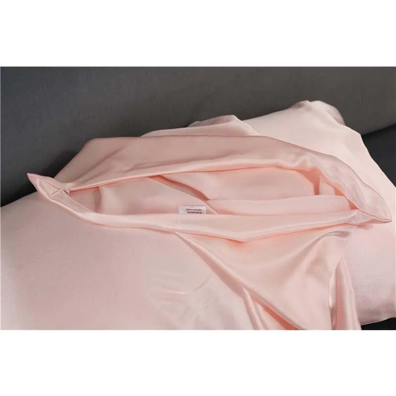 19 Momme silk pillowcase - Queen - Hidden Zip - Pink