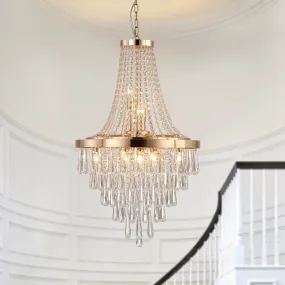 19.7" Gold Luxury K9 Crystal Chandelier Modern Large Living Room Ceiling Chandelier Chain Chandelier