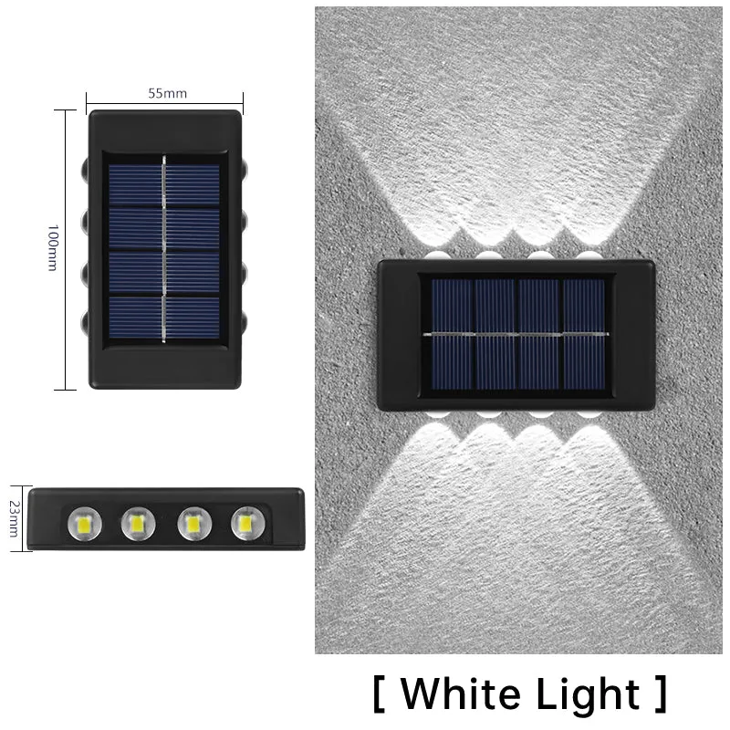 2 Portable Solar Powered Up And Down Outdoor 8Led Light Fa-08