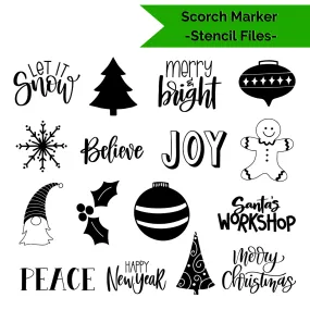 2021 Holiday Stencils X-mas   new years [16 separate files]