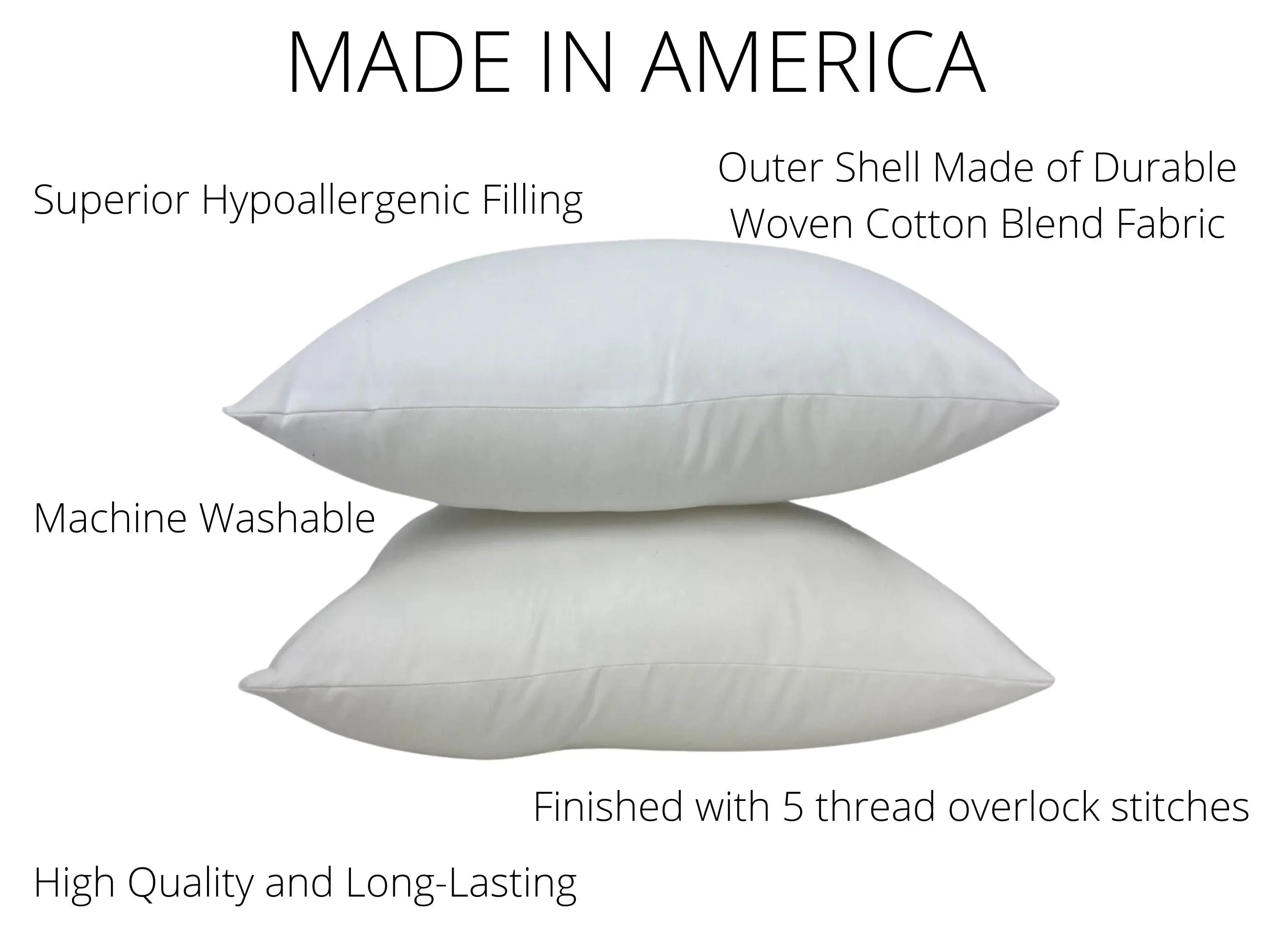 20x10 or 10x20 | Indoor Outdoor Hypoallergenic Polyester Pillow Insert | Quality Insert | Pillow Insert | Throw Pillow Insert | Pillow Form