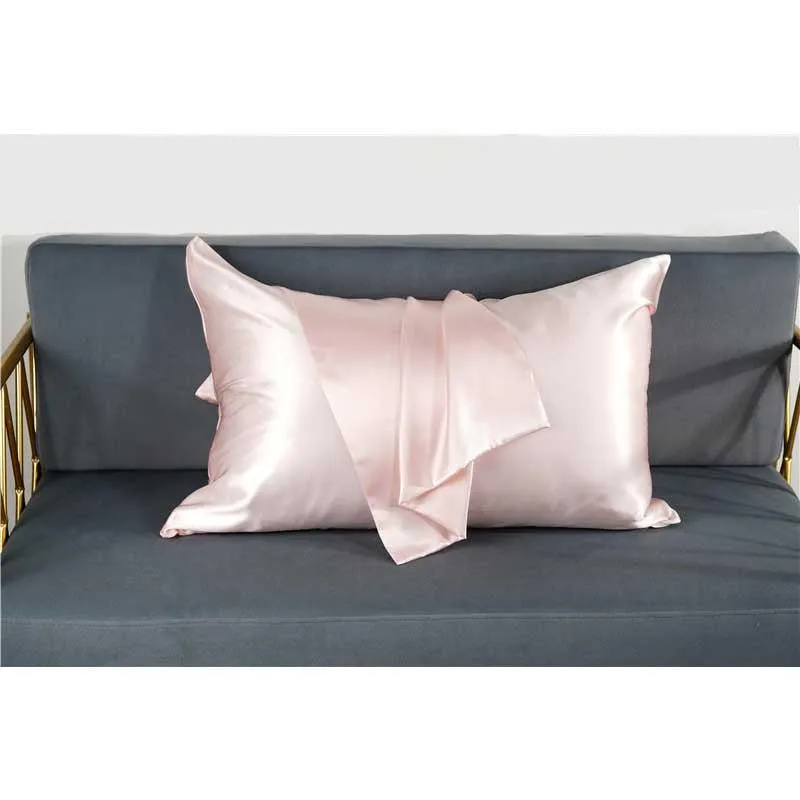 25 momme silk pillowcase - queen - hidden zip - Pink