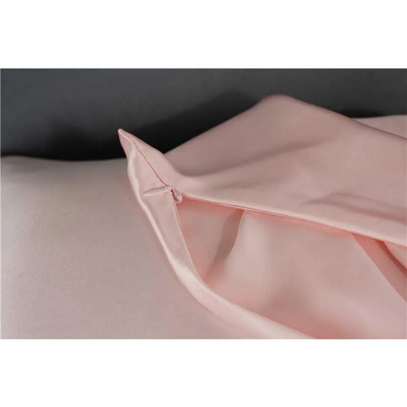 25 momme silk pillowcase - queen - hidden zip - Pink