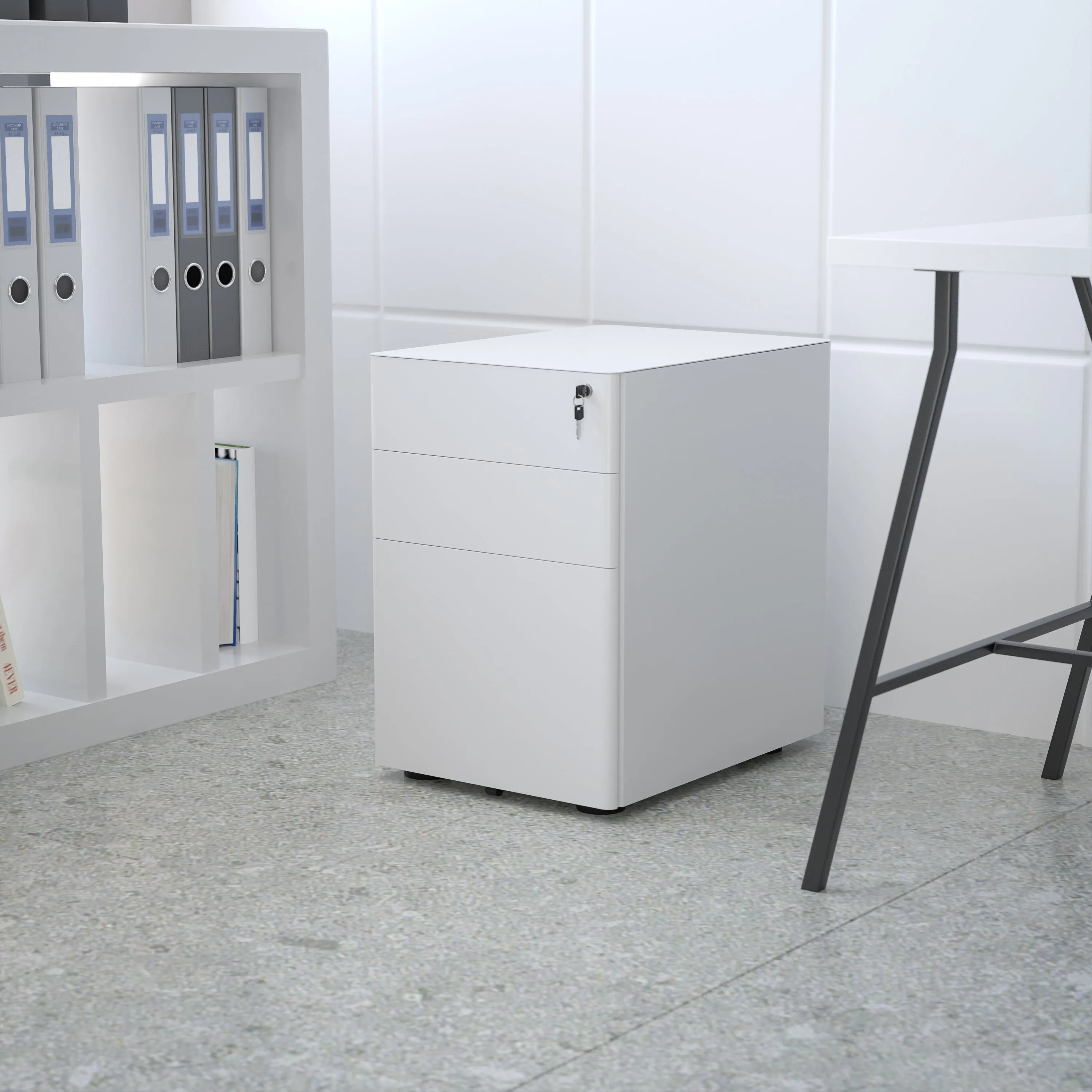 3-Drawer Filing Cabinet-White HZ-CHPL-01-W-GG