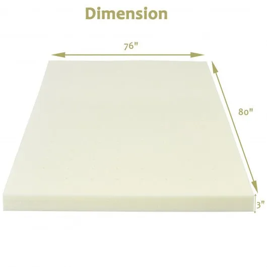 3 inch Bed Mattress Topper Air Cotton for All Night’s Comfy Soft Mattress Pad-King Size