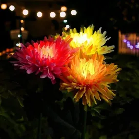 30" Chrysanthemum Solar Garden Stake LED