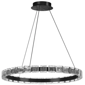 34W Chandelier, MB, Clear Acrylic