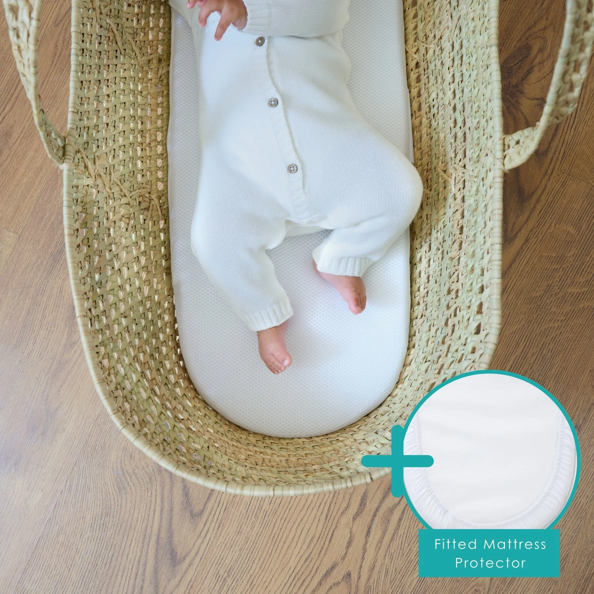 3D Mesh Palm Moses Basket/Noah Pod® Mattress - 74 x 28 cm