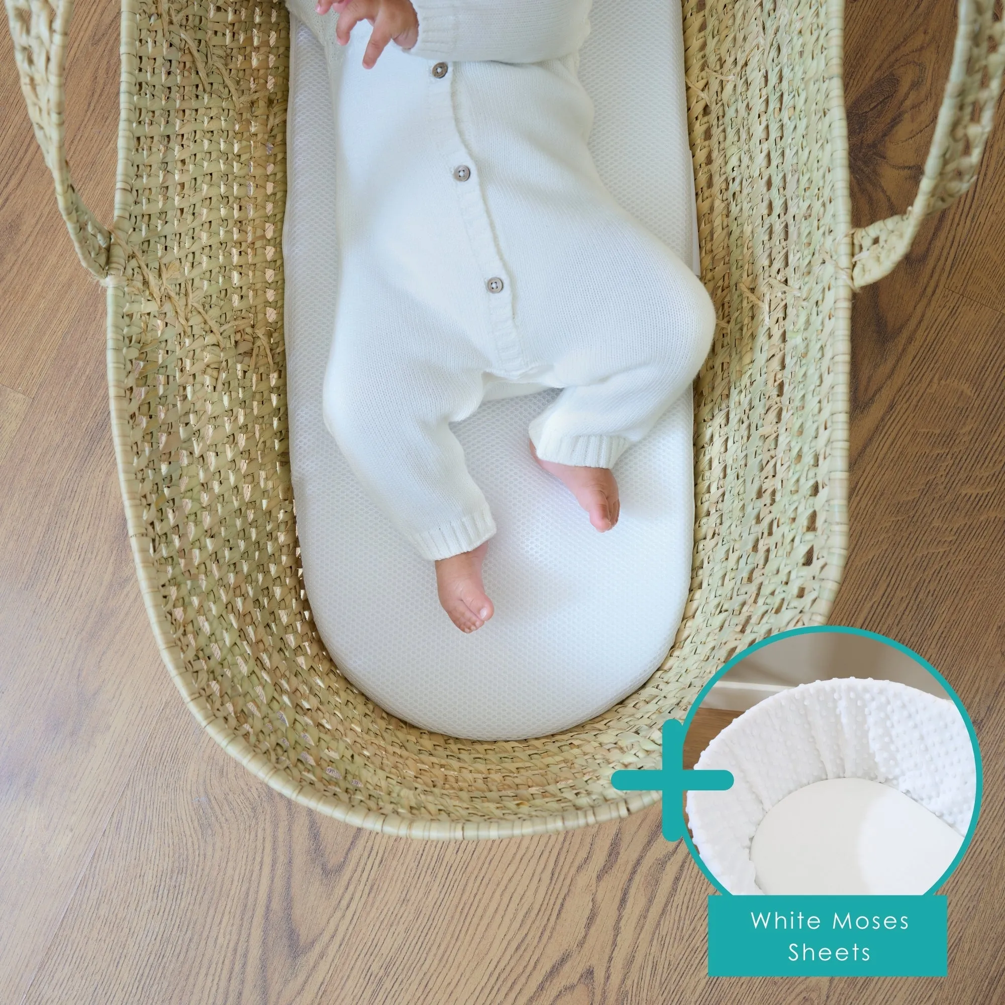 3D Mesh Palm Moses Basket/Noah Pod® Mattress - 74 x 28 cm