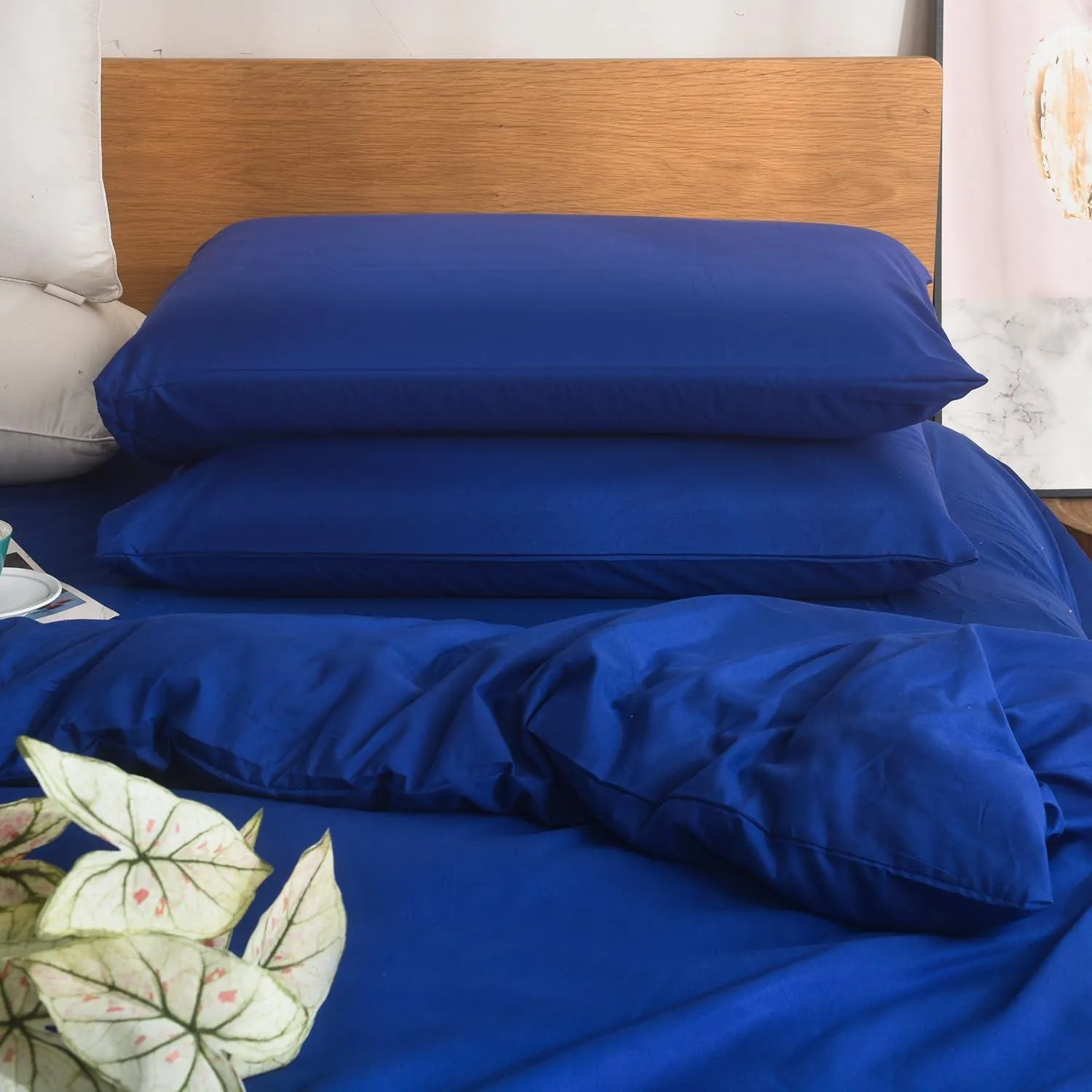 3PC Royal Blue Microfibre Bedding Set – Soft Duvet Cover, Fitted Sheet & Pillowcases