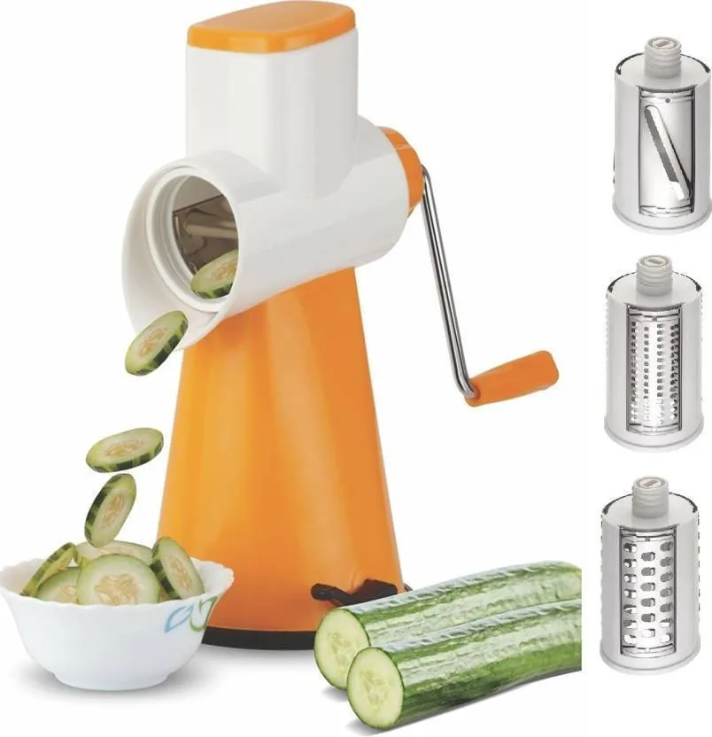 4 in 1 Drum Grater Shredder Slicer For Vegetable, Fruits, Chocolate, Dry Fruits Salad Maker