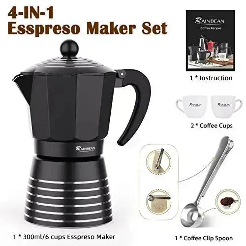 4 in 1 Italian Stovetop Espresso Coffer Maker set