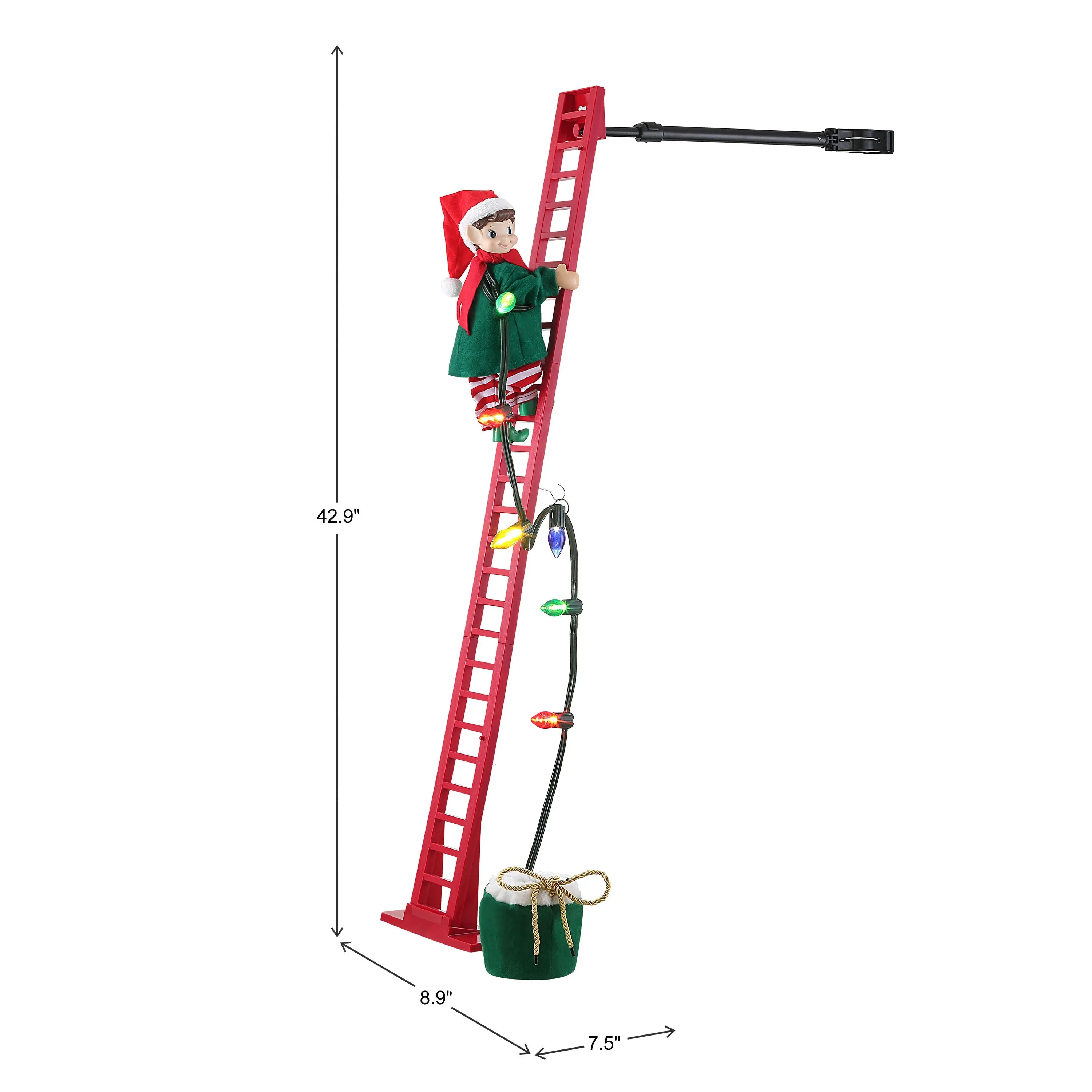 43 in. Animated Ladder Climbing Elf