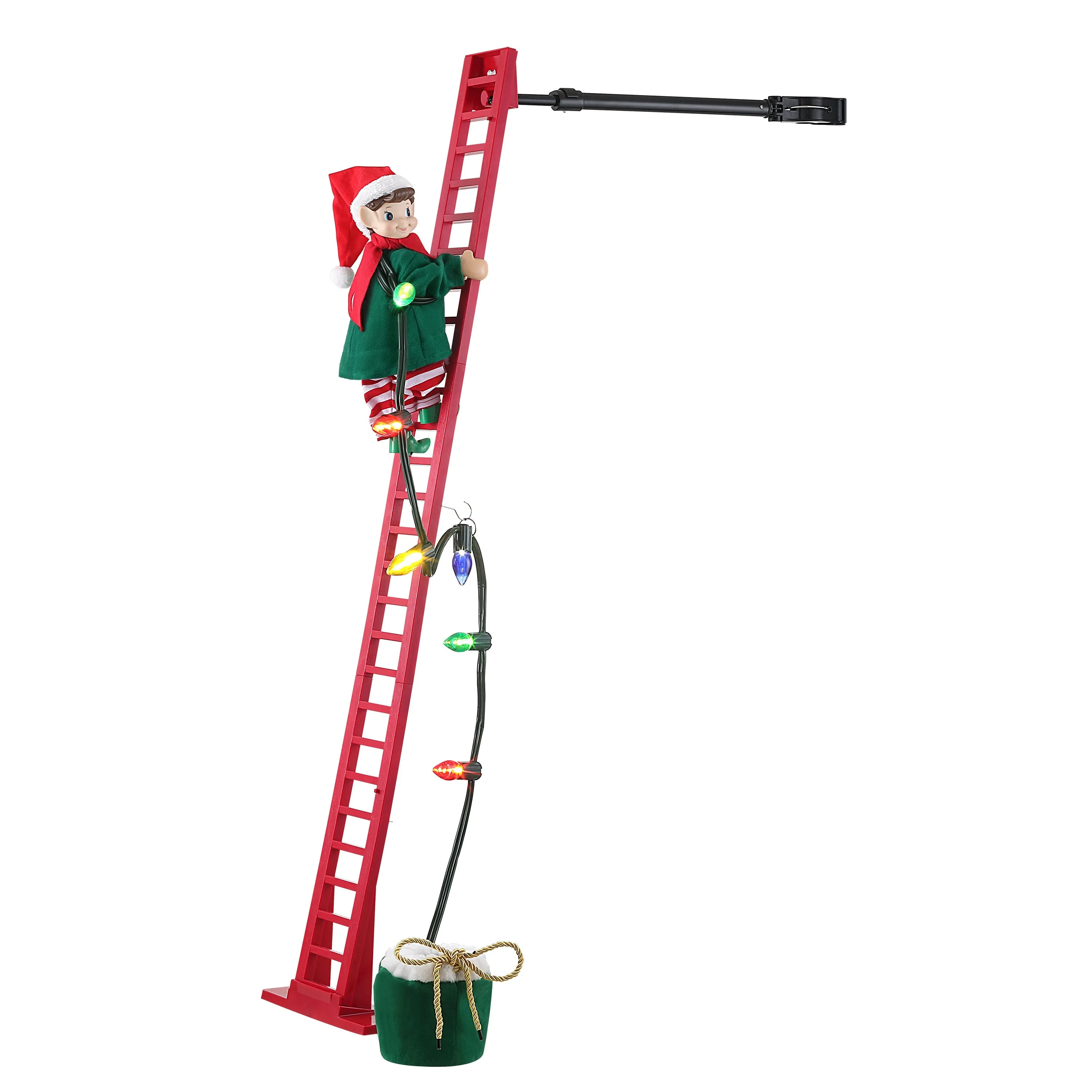 43 in. Animated Ladder Climbing Elf