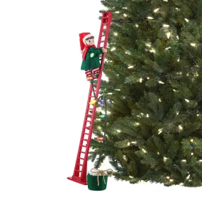 43 in. Animated Ladder Climbing Elf