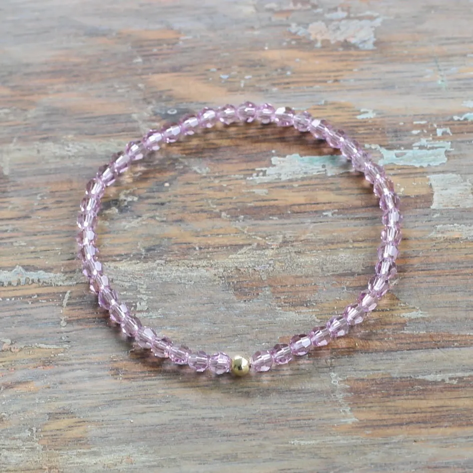 4mm Light Purple Swarovski Bracelet