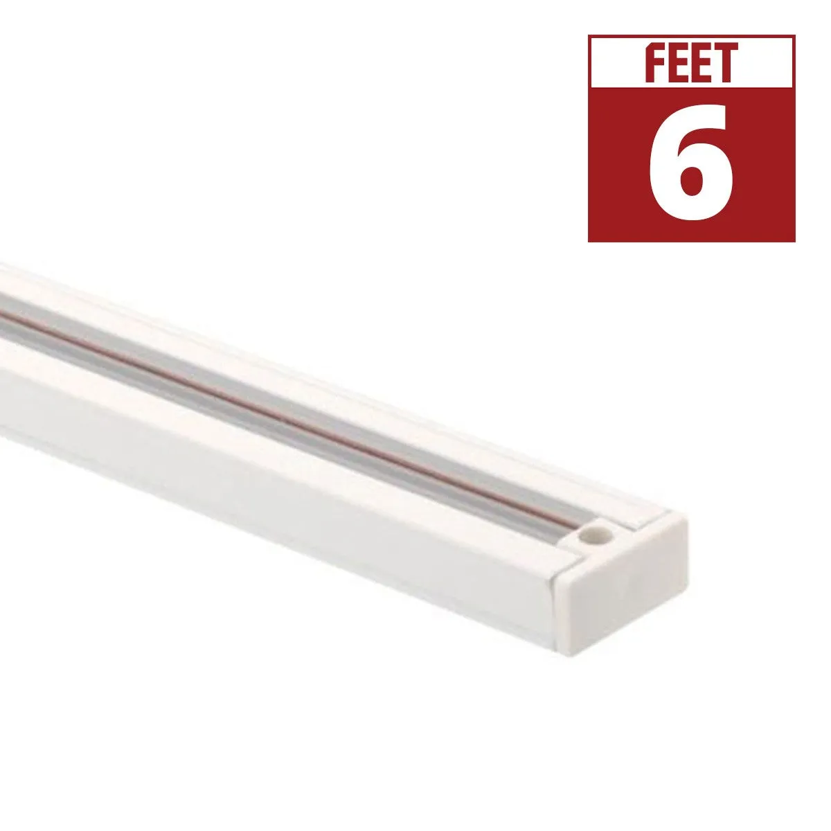 6 Ft. Track Rail One Circuit, Halo, White Finish