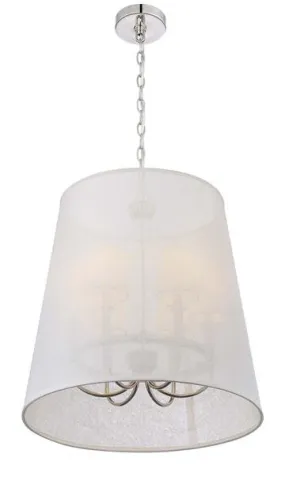 6 Light Polished Nickel Chandelier