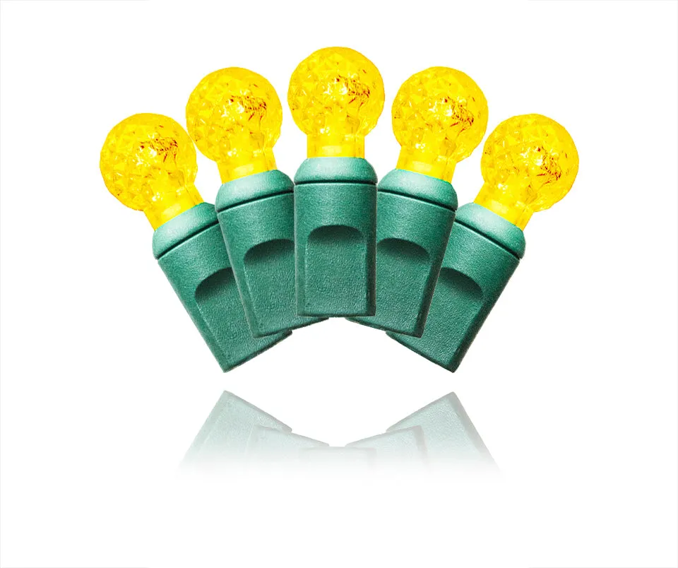 70 G12 Yellow LED Lights 4" Spacing on Green Wire