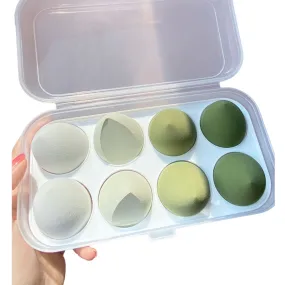 8PCS Makeup Puff Foundation Powder Blush Sponge Set-Green