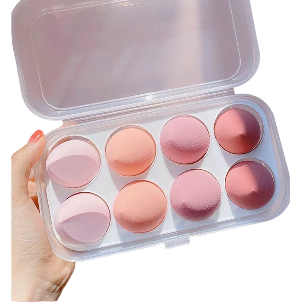 8PCS Makeup Puff Foundation Powder Blush Sponge Set-Pink