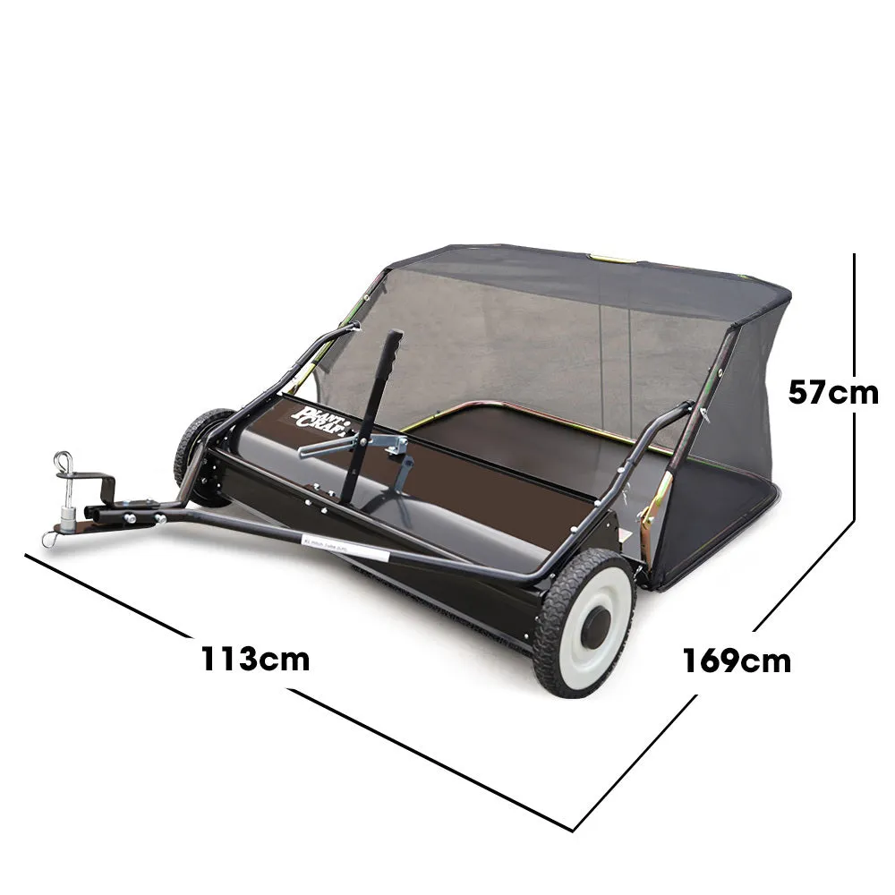 Adjustable Tow-Behind Lawn Sweeper 38", 340L Capacity, PlantCraft