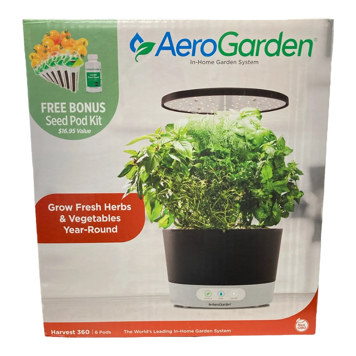 AeroGarden Harvest 360 Hydroponic Garden Bundle with Extra Seed Pod Kit