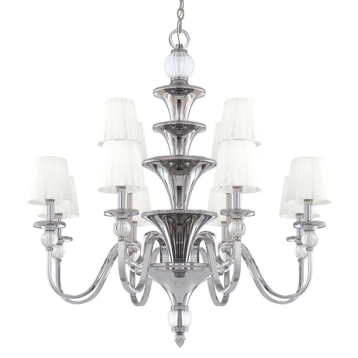 Aise 39 in. 12 lights Chandelier Polished Nickel finish