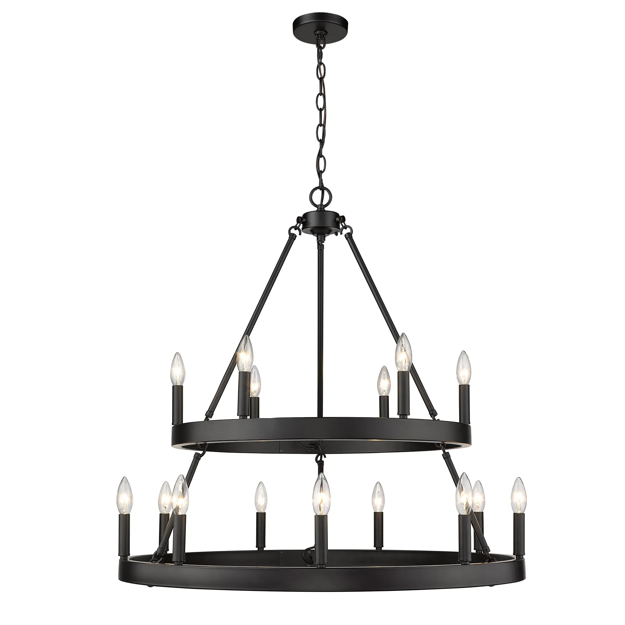 Alastair 2 Tier 6 9 Light Chandelier in Matte Black