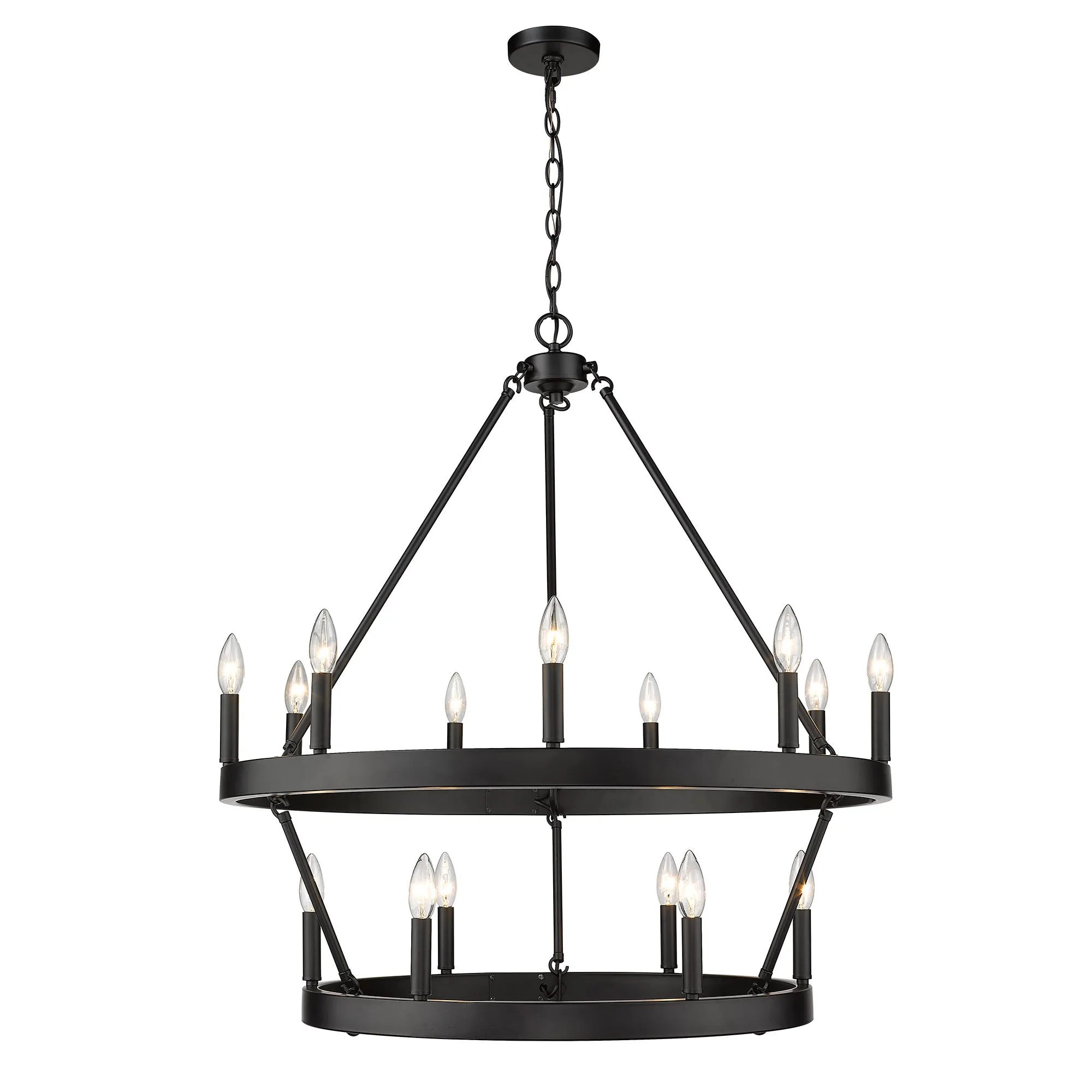 Alastair 2 Tier 9 6 Light Chandelier in Matte Black