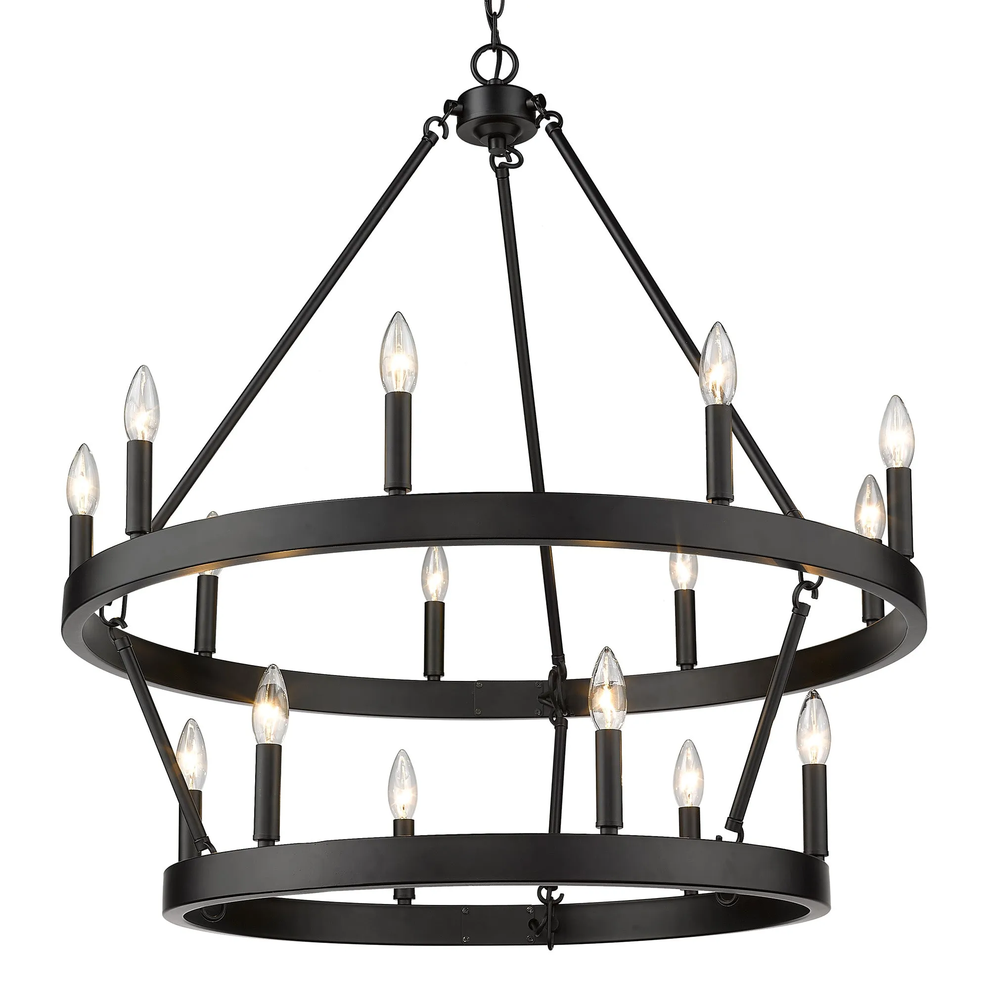 Alastair 2 Tier 9 6 Light Chandelier in Matte Black