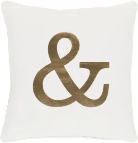 Ampersand Toss Pillow IVORY/GOLD