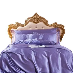 Anyhouz Beddings Light Purple US King Size 3 Pcs High End Satin Smooth Duvet Cover Set Luxury Polyester Silky Soft Cozy Bedding Set