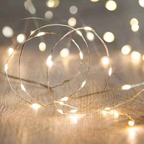 Archies® Starry Fire Fly Fairy Copper Wire LED Lights for Diwali Christmas, Parties, Indoor, Outdoor,Weddings, Celebration, Festival Decoration Usage (1 mtr. 10 Bulbs, Battery Operated)