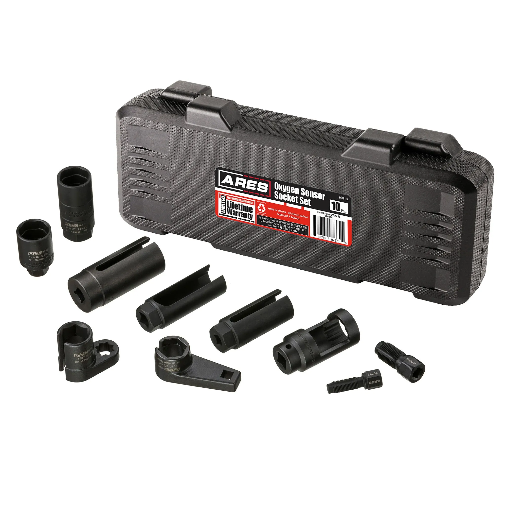 ARES 70318 - 10-Piece Oxygen Sensor Socket Set