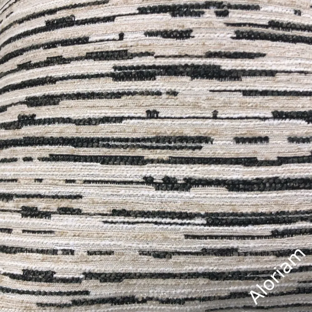 Ashton Beige Black Textured Stripes Pillow Cover