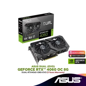 ASUS Dual GeForce RTX 4060 EVO OC Edition 8GB GDDR6 Graphics Card (GPU) | DUAL-RTX4060-O8G-EVO