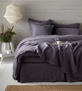 Aubergine Purple 100% Linen Duvet Cover