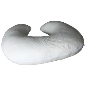 Baby Works Feeding Pillow With Memory Foam Top & Bottom Layer & Bamboo Pillowcase (White)