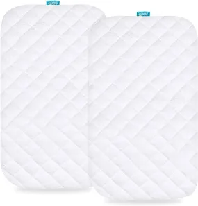 Bassinet Mattress Pad Cover - Fits Fodoss Baby Bassinet Bedside Sleeper, 2 Pack, Bamboo, Waterproof