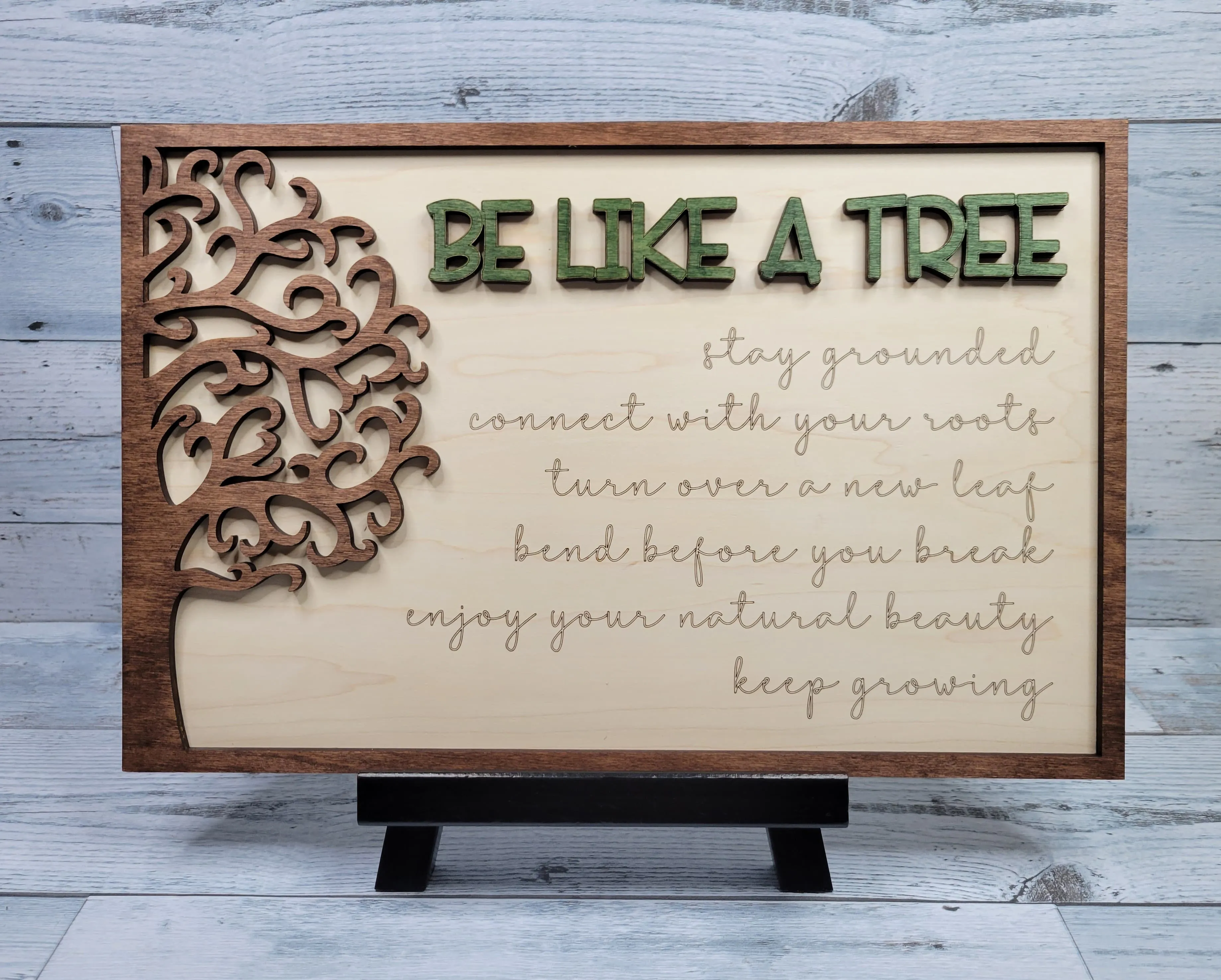 Be Like a Tree Layered Sign SVG Laser Ready File Glowforge