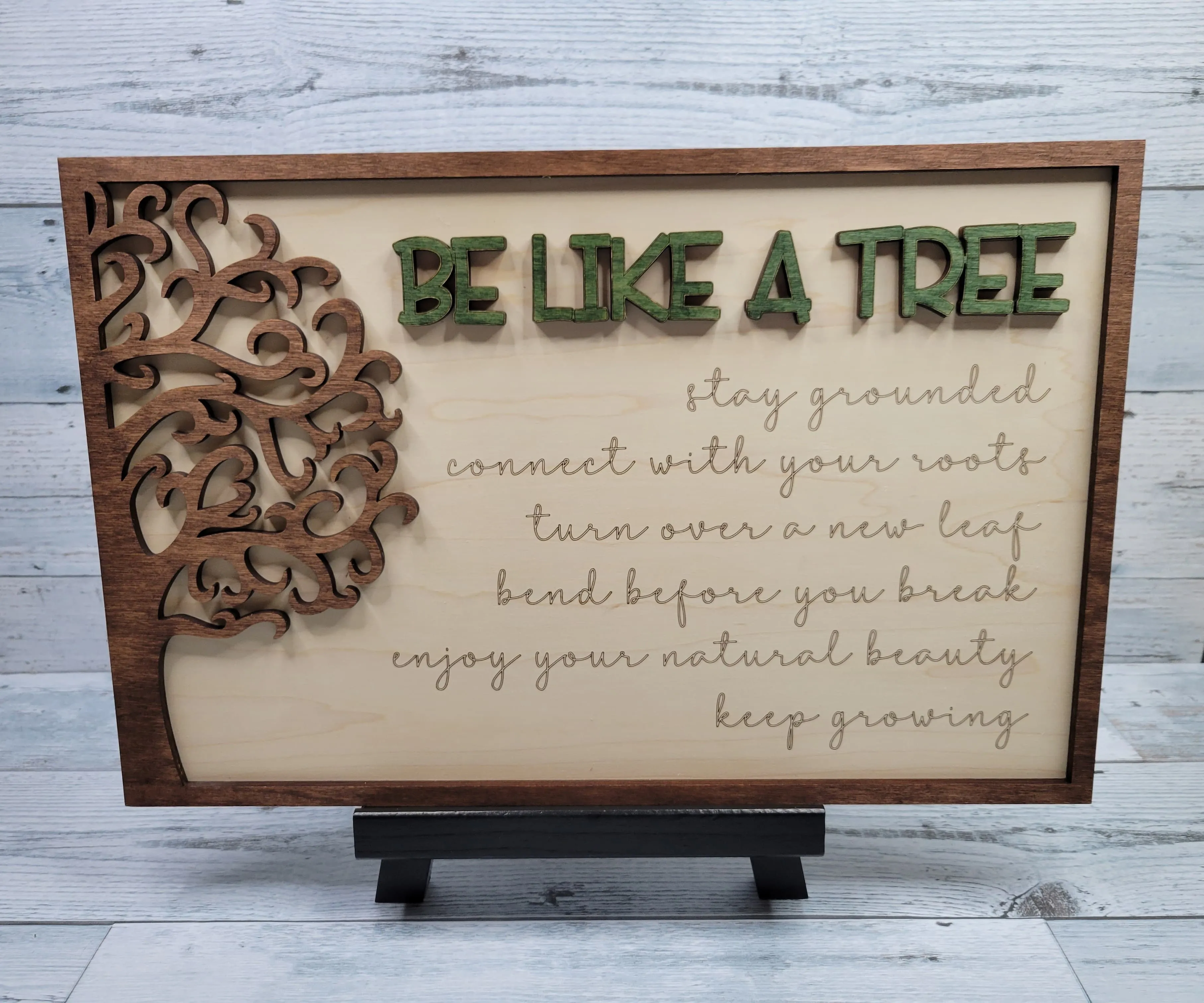 Be Like a Tree Layered Sign SVG Laser Ready File Glowforge